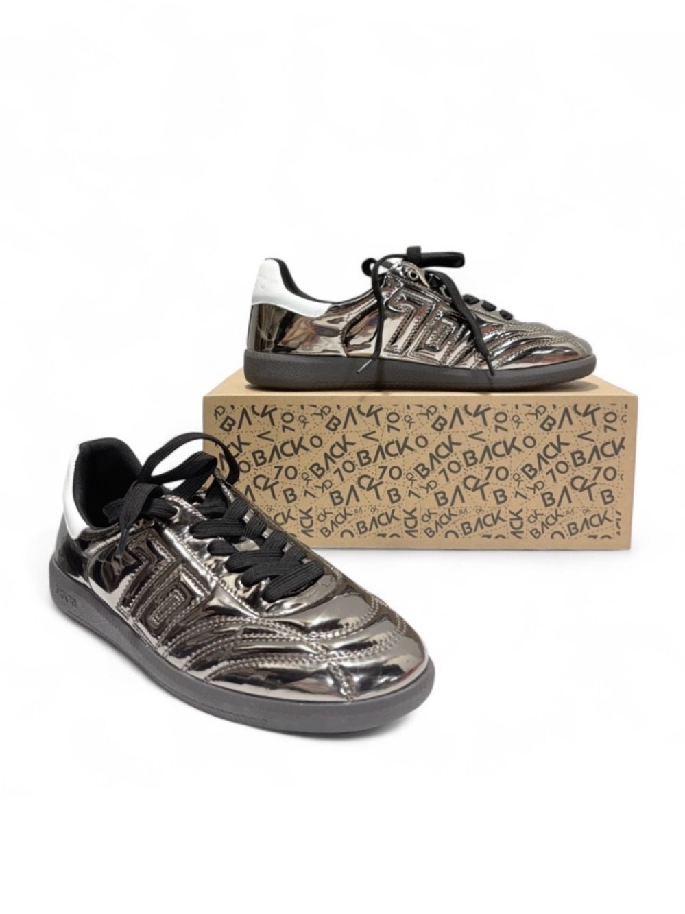 Gunmetal Metallic Sneakers